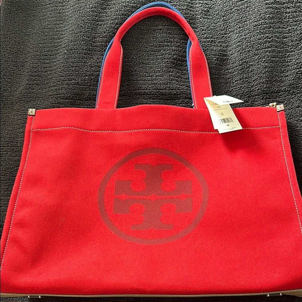 Tory Burch Ella Color-Block Canvas Tote